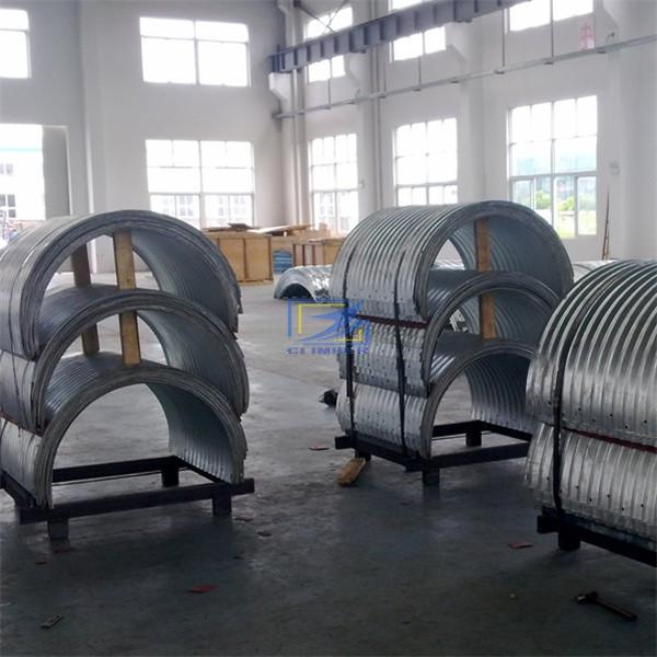 galvanzied corrugated steel culvert pipe assembled by half round structural plate